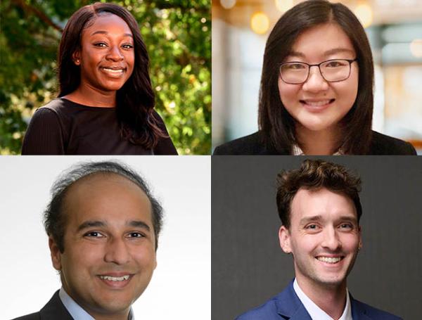 NIH MRSP participants (clock-wise from top-right): Maame Amoako, Megan Jiao, Brady Greene, and Abhinav Suri