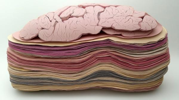 illustration of the brain as a stack of thin layers
